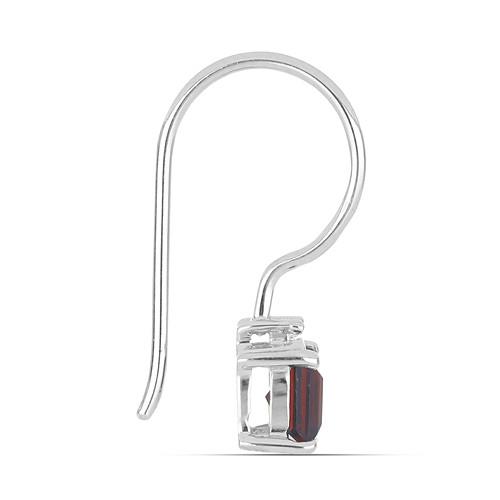 BUY REAL GARNET GEMSTONE CLASSIC EARRINGS IN STERLING SILVER